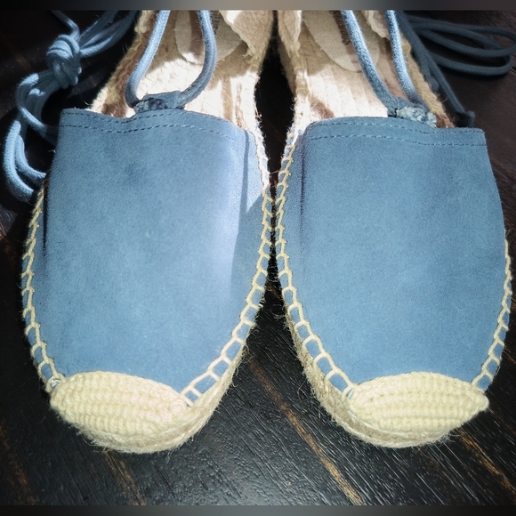 🆕Soludos Blue Suede Platform Espadrille Gladiator Sandals Size 9.5 US / EU 40 - Picture 7 of 15